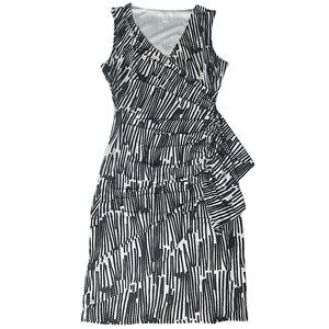 NY&Co. Stretch Ruched Wrap Midi Lined Sleeveless V-Neck Plunge Dress Cinched XS